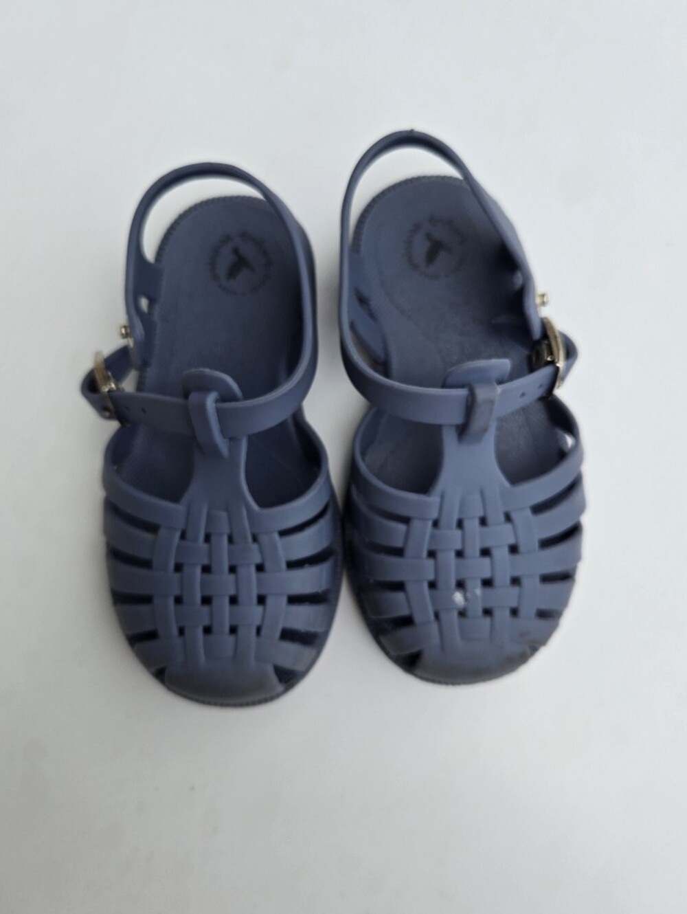Kids Dark Blue Jelly Sandals with T‑Bar Strap